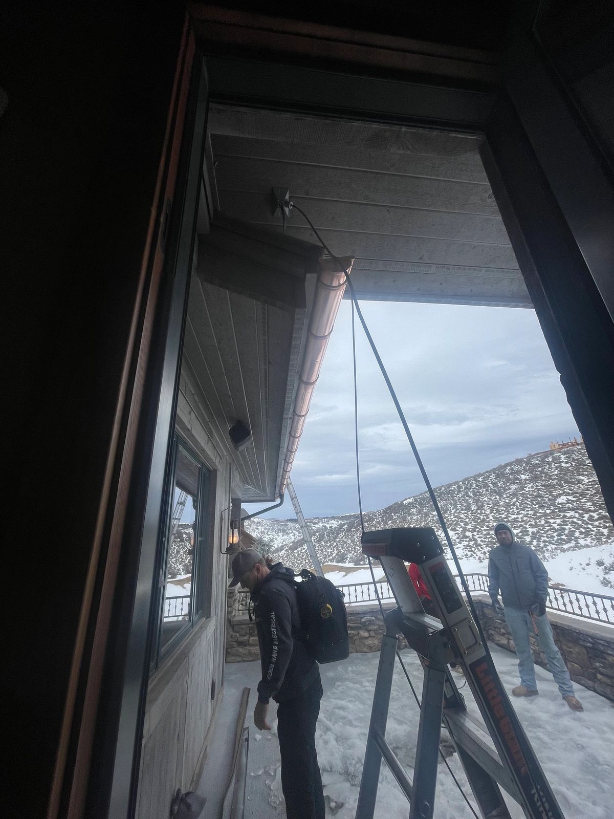 Copper gutters going up on a recent job in Park City, Utah